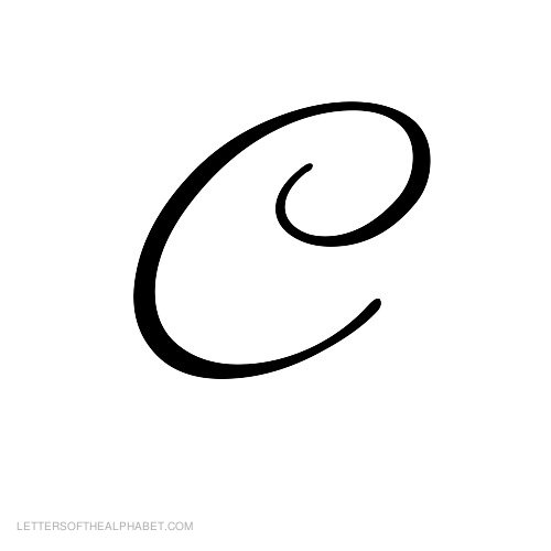The Letter C In Fancy Writing Alphabet